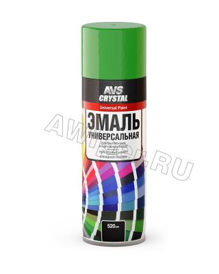 Эмаль универсальная алкид. (темно-зеленый глянец) (аэрозоль) 520 мл. AVS AVK-508